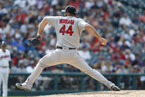 CLEVELAND, OH – AUGUST 14: Brandon Workman #44 of the Boston Red Sox pitches against the Cleveland Indians the ninth inning at Progressive Field on August 14, 2019 in Cleveland, Ohio. The Red Sox defeated the Indians 5-1. (Photo by David Maxwell/Getty Images)