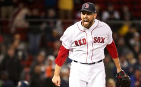 BOSTON, MA – JUNE 13: Matt Barnes #32 of the Boston Red Sox reacts after making the third out in the eighth inning of a game against the Texas Rangers at Fenway Park on June 13, 2019 in Boston, Massachusetts. (Photo by Adam Glanzman/Getty Images)