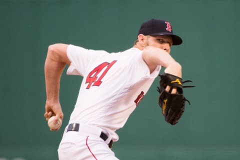 BOSTON, MA – JUNE 10: Chris Sale #41 of the Boston Red Sox pitches against the Texas Rangers in the first inning at Fenway Park on June 10, 2019 in Boston, Massachusetts. (Photo by Kathryn Riley /Getty Images)