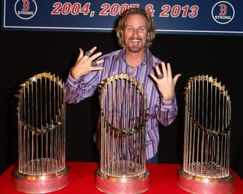 CULVER CITY, CA – JANUARY 16: Former professional baseball player Steve ‘Psycho’ Lyons attends a Red Sox charity event to benefit The Jimmy Fund, Children’s Hospital LA’s Cancer Researchers & G1VE A BUCK Fund at The Garage on Motor on January 16, 2015 in Culver City, California. (Photo by Imeh Akpanudosen/Getty Images for M4PR)