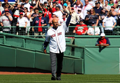 BOSTON, MA – APRIL 20: Terry Francona, former manager of the Boston Red Sox, enters the field during 100 Years of Fenway Park activities before a game between the Boston Red Sox and the New York Yankees at Fenway Park April 20, 2012 in Boston, Massachusetts. (Photo by Jim Rogash/Getty Images)