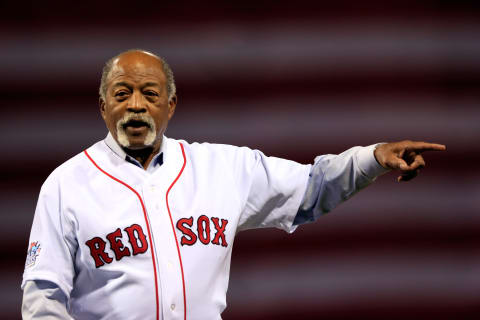 BOSTON, MA – OCTOBER 23: Former Boston Red Sox player Luis Tiant waves to the crowd before Game One of the 2013 World Series between the Boston Red Sox and the St. Louis Cardinals at Fenway Park on October 23, 2013 in Boston, Massachusetts. (Photo by Jamie Squire/Getty Images)