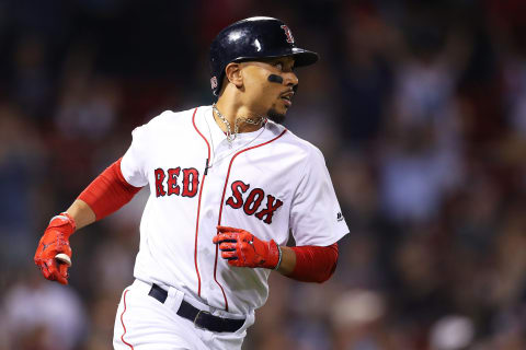 BOSTON, MASSACHUSETTS – SEPTEMBER 04: Mookie Betts #50 of the Boston Red Sox rounds the bases after hitting a three run home run against the Minnesota Twins during the second inning at Fenway Park on September 04, 2019 in Boston, Massachusetts. (Photo by Maddie Meyer/Getty Images)