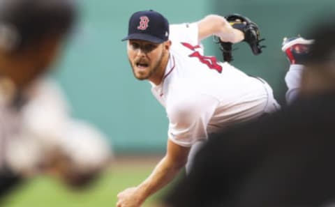 BOSTON, MA – JULY 28: Chris Sale #41 of the Boston Red Sox pitches in the first inning of a game at Fenway Park on July 28, 2019 in Boston, Massachusetts. (Photo by Adam Glanzman/Getty Images)