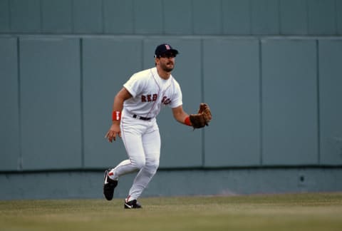 BOSTON, MA – CIRCA 1993: Mike Greenwell #39 of the Boston Red Sox in action during an Major League Baseball game circa 1993 at Fenway Park in Boston, Massachusetts. Greenwell played for the Red Sox from 1985-96. (Photo by Focus on Sport/Getty Images)