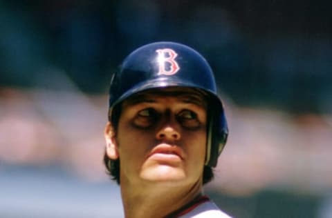 CIRCA 1973: Carlton Fisk #27, of the Boston Red Sox, portrait during a game from his 1973 season. Carlton Fisk played for 24 years with 2 different teams , was a 11-time All-Star and was elected to the Baseball Hall of Fame in 2000. (Photo by: 1973 SPX/Diamond Images via Getty Images)