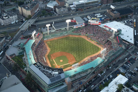 BOSTON, MA – JULY 29: General aerial views of Fenway Park during a game between the Boston Red Sox and Chicago White Sox in Boston, Massachusetts on July 29, 2015. (Photo by Michael Ivins/Boston Red Sox/Getty Images)