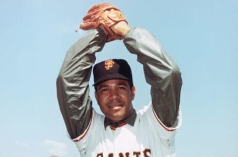 UNDATED: Juan Marichal of the San Francisco Giants poses for an action portrait before a season game. Juan Marichal played for the Giants from 1960 – 1973. (Photo by Photo File/MLB Photos via Getty Images)