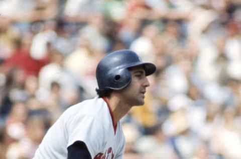 BALTIMORE, MD – CIRCA 1970: Rico Petrocelli #6 of the Boston Red Sox bats against the Baltimore Orioles during an Major League Baseball game circa 1970 at Memorial Stadium in Baltimore, Maryland. Petrocelli played for the Red Sox in 1963 and 1965-76. (Photo by Focus on Sport/Getty Images)