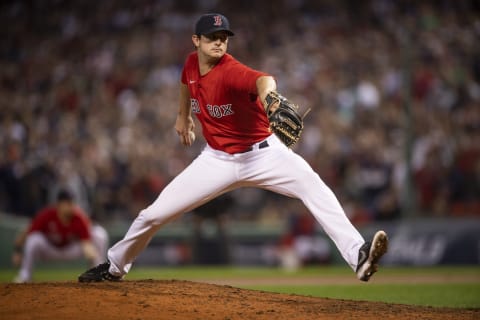 BOSTON, MA – OCTOBER 11: Garrett Whitlock #72 of the Boston Red Sox delivers during the eighth inning of game four of the 2021 American League Division Series against the Tampa Bay Rays at Fenway Park on October 11, 2021 in Boston, Massachusetts. (Photo by Billie Weiss/Boston Red Sox/Getty Images)