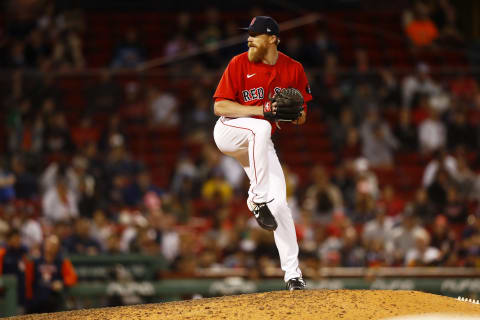 BOSTON, MASSACHUSETTS – MAY 17: Relief pitcher Jake Diekman #31 of the Boston Red Sox pitches at the top of the eighth inning of the game against the Houston Astros at Fenway Park on May 17, 2022 in Boston, Massachusetts. (Photo by Omar Rawlings/Getty Images)