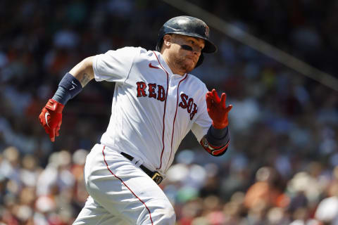 BOSTON, MA – MAY 29: Christian Vazquez #7 of the Boston Red Sox runs the bases against the Baltimore Orioles during the second inning at Fenway Park on May 29, 2022 in Boston, Massachusetts. (Photo By Winslow Townson/Getty Images)