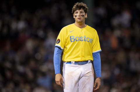 BOSTON, MA - SEPTEMBER 28: Triston Casas #36 of the Boston Red Sox looks on after the fourth inning of a game against the Baltimore Orioles on September 28, 2022 at Fenway Park in Boston, Massachusetts. (Photo by Maddie Malhotra/Boston Red Sox/Getty Images)