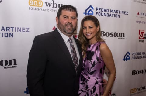 BOSTON, MA - NOVEMBER 1: Former catcher Jason Varitek of the Boston Red Sox and his wife Catherine attend the Pedro Martinez Foundation Fourth Annual Gala Supporting At-Risk Youth on November 1, 2019 at the Mandarin Oriental in Boston, Massachusetts. (Photo by Billie Weiss/Boston Red Sox/Getty Images)