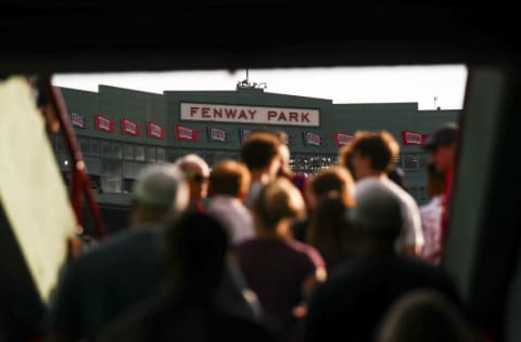 BOSTON, MA - JULY 07: A general view as fans look on before a game between the Boston Red Sox and the New York Yankees at Fenway Park on July 7, 2022 in Boston, Massachusetts. (Photo by Adam Glanzman/Getty Images)