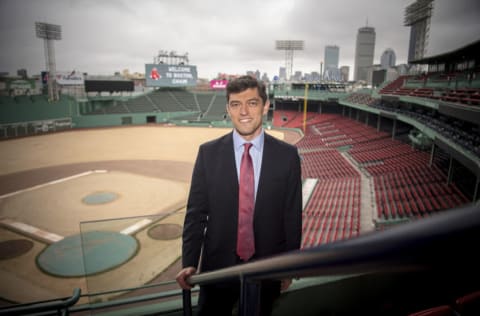 BOSTON, MA - OCTOBER 28: Chaim Bloom poses for a portrait as he is introduced as Boston Red Sox Chief Baseball Officer during a press conference on October 28, 2019 at Fenway Park in Boston, Massachusetts. (Photo by Billie Weiss/Boston Red Sox/Getty Images)