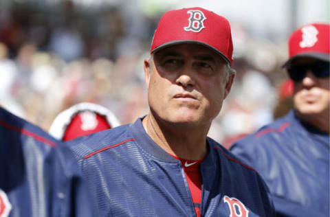 Feb 28, 2017; Fort Myers, FL, USA; Boston Red Sox manager John Farrell (53) looks on |N at JetBlue Park. Mandatory Credit: Kim Klement-USA TODAY Sports