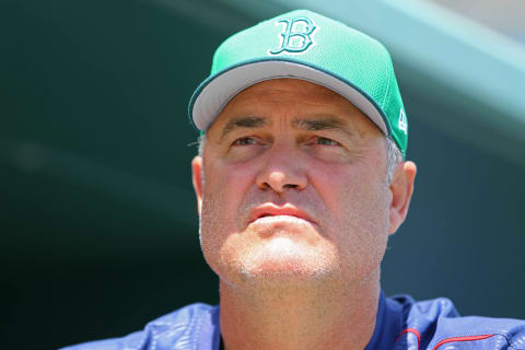 Mar 17, 2017; Fort Myers, FL, USA; Boston Red Sox manager John Farrell (53) against the Houston Astros at JetBlue Park. The Astros won 6-2. Mandatory Credit: Aaron Doster-USA TODAY Sports