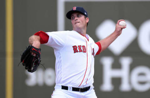 Mar 19, 2017; Fort Myers, FL, USA; Boston Red Sox pitcher Drew Pomeranz (31) pitches in the first inning of the spring training game against the Minnesota Twins at JetBlue Park. Mandatory Credit: Jonathan Dyer-USA TODAY Sports