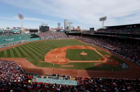 Apr 3, 2017; Boston, MA, USA; A general view of Fenway Park during the fifth inning of the game between the Boston Red Sox and the Pittsburgh Pirates at Fenway Park. Mandatory Credit: Greg M. Cooper-USA TODAY Sports