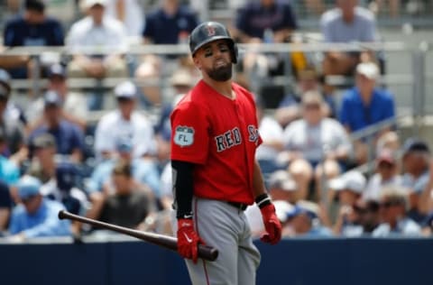 Mar 25, 2017; Port Charlotte, FL, USA; Boston Red Sox shortstop Deven Marrero (17) at Charlotte Sports Park. Mandatory Credit: Kim Klement-USA TODAY Sports