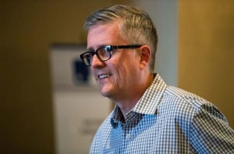 Nov 8, 2016; Scottsdale, AZ, USA; Houston Astros general manager Jeff Luhnow during the MLB general managers meeting at the Omni Scottsdale Resort. Mandatory Credit: Mark J. Rebilas-USA TODAY Sports