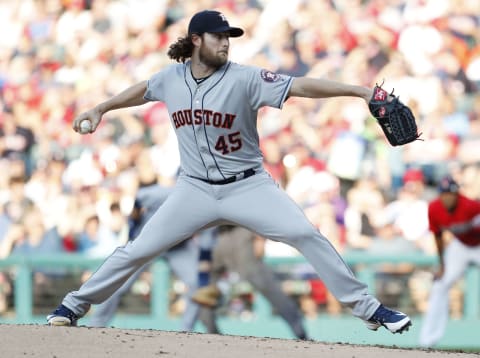 CLEVELAND, OH – AUGUST 01: Gerrit Cole #45 of the Houston Astros pitches against the Cleveland Indians in the first inning at Progressive Field on August 1, 2019 in Cleveland, Ohio. (Photo by David Maxwell/Getty Images)