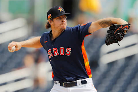 WEST PALM BEACH, FLORIDA – FEBRUARY 25: Chris Devenski #47 of the Houston Astros delivers a pitch in the third inning against the Miami Marlins during a Grapefruit League spring training game at FITTEAM Ballpark of The Palm Beaches on February 25, 2020 in West Palm Beach, Florida. (Photo by Michael Reaves/Getty Images)