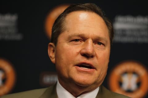 HOUSTON, TX – JUNE 19: Agent Scott Boras speaks with the media after the Houston Astros signed first overall draft pick Mark Appel to the team prior to the start of the game between the Milwaukee Brewers and the Houston Astros at Minute Maid Park on June 19, 2013 in Houston, Texas. (Photo by Scott Halleran/Getty Images)