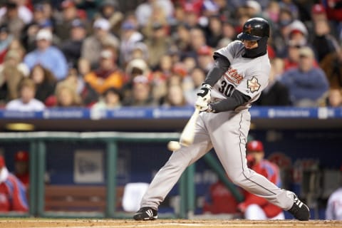 PHILADELPHIA – APRIL 15: Left fielder Luke Scott #30 of the Houston Astros in action during the game against Philadelphia Phillies the on April 13, 2007 at Citizens Bank Park in Philadelphia, Pennsylvania. The Astros defeated the Phillies 9-6.(Photo by Drew Hallowell/Getty Images)