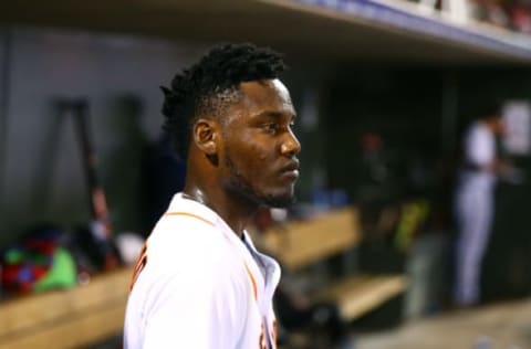 Nov 5, 2016; Surprise, AZ, USA; West pitcher David Paulino of the Houston Astros during the Arizona Fall League Fall Stars game at Surprise Stadium. Mandatory Credit: Mark J. Rebilas-USA TODAY Sports