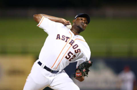 Nov 5, 2016; Surprise, AZ, USA; West pitcher David Paulino of the Houston Astros during the Arizona Fall League Fall Stars game at Surprise Stadium. Mandatory Credit: Mark J. Rebilas-USA TODAY Sports