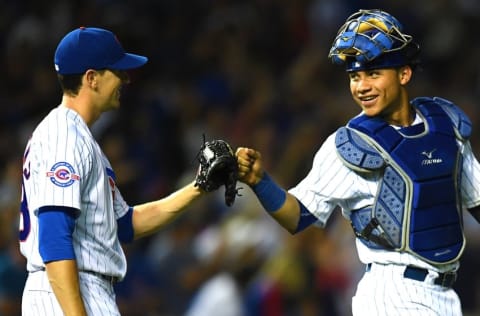 Aug 1, 2016; Chicago, IL, USA; Chicago Cubs catcher 