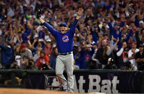 Nov 2, 2016; Cleveland, OH, USA; Chicago Cubs first baseman 