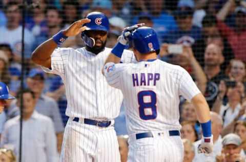 Heyward and Happ, Chicago Cubs (Photo by Jon Durr/Getty Images)