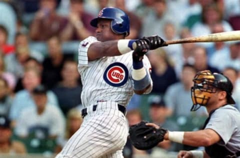 Chicago Cubs, Sammy Sosa (Photo credit should read JOHN ZICH/AFP via Getty Images)