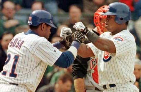 Glenallen Hill, Chicago Cubs (Photo credit should read JOHN ZICH/AFP via Getty Images)