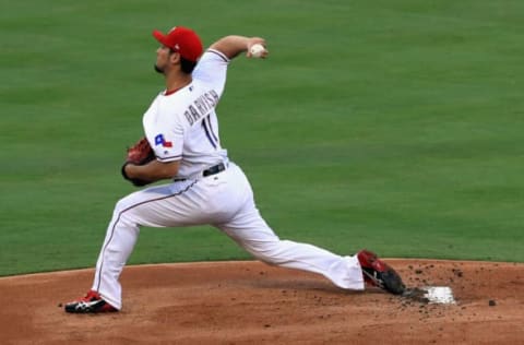 ARLINGTON, TX – JULY 26: Yu Darvish #11 of the Texas Rangers throws against the Miami Marlins in the second inning at Globe Life Park in Arlington on July 26, 2017 in Arlington, Texas. (Photo by Ronald Martinez/Getty Images)