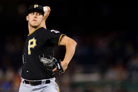 WASHINGTON, DC – SEPTEMBER 30: Starting pitcher Jameson Taillon #50 of the Pittsburgh Pirates pitches in the first inning against the Washington Nationals at Nationals Park on September 30, 2017 in Washington, DC. (Photo by Patrick McDermott/Getty Images)