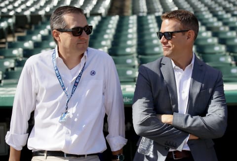 Theo Epstein, Tom Ricketts (Photo by Jonathan Daniel/Getty Images)