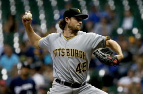 MILWAUKEE, WI – SEPTEMBER 12: Gerrit Cole #45 of the Pittsburgh Pirates pitches in the third inning against the Milwaukee Brewers at Miller Park on September 12, 2017 in Milwaukee, Wisconsin. (Photo by Dylan Buell/Getty Images)