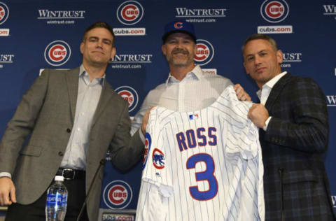 David Ross, Theo Epstein, Jed Hoyer / Chicago Cubs (Photo by David Banks/Getty Images)