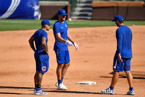 Javier Baez, Kris Bryant, Anthony Rizzo, Chicago Cubs (Photo by Quinn Harris/Getty Images)