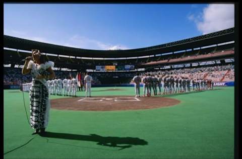 Aloha Stadium, Chicago Cubs (Mandatory Credit: Jed Jacobsohn /Allsport)