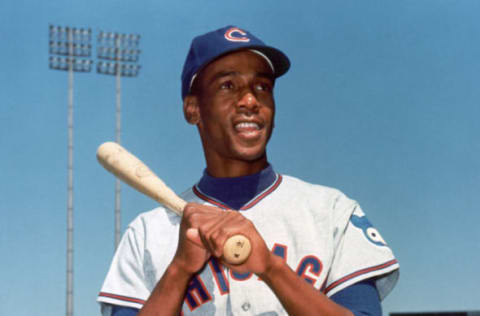 Ernie Banks, Chicago Cubs  (Photo by Photo File/MLB Photos via Getty Images)