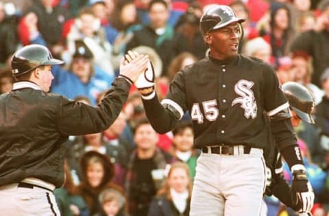 Michael Jordan, Chicago Cubs (Photo credit should read EUGENE GARCIA/AFP via Getty Images)