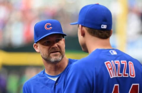 David Ross, Anthony Rizzo, Chicago Cubs (Photo by Norm Hall/Getty Images)