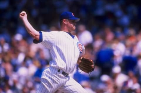 Pitcher Kerry Wood #34 of the Chicago Cubs in action during a game against the Arizona Diamondbacks at Wrigley Field in Chicago, Illinois. The Cubs defeated the Diamondbacks 6-4.