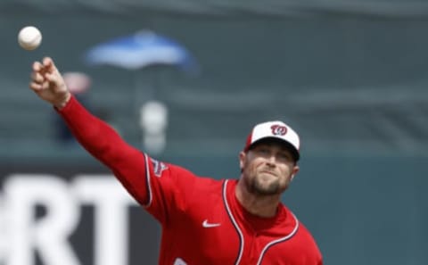 JUPITER, FL – FEBRUARY 25: Hunter Strickland #60 of the Washington Nationals pitches during a Grapefruit League spring training game against the St Louis Cardinals at Roger Dean Stadium on February 25, 2020 in Jupiter, Florida. The Nationals defeated the Cardinals 9-6. (Photo by Joe Robbins/Getty Images)