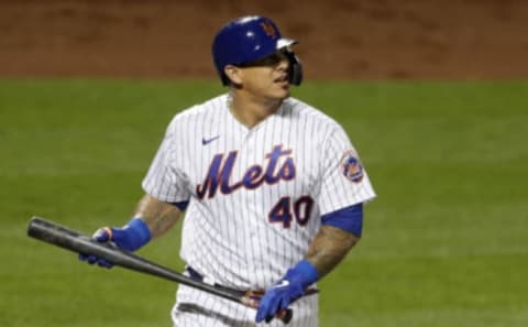 Wilson Ramos #40 of the New York Mets in action against the Philadelphia Phillies at Citi Field on September 04, 2020 in New York City. The Phillies defeated the Mets 5-3. (Photo by Jim McIsaac/Getty Images)